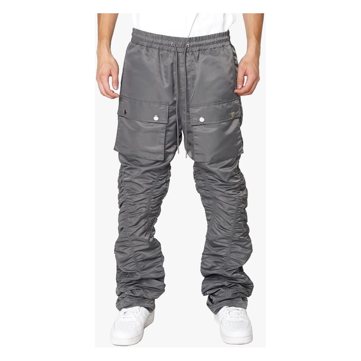 EPTM Ruched Flare Pants - Charcoal (EP11227)