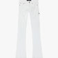 Back view of the Valabasas Mr Extendo White Super Stacked Flare Denim Jeans with pocket details