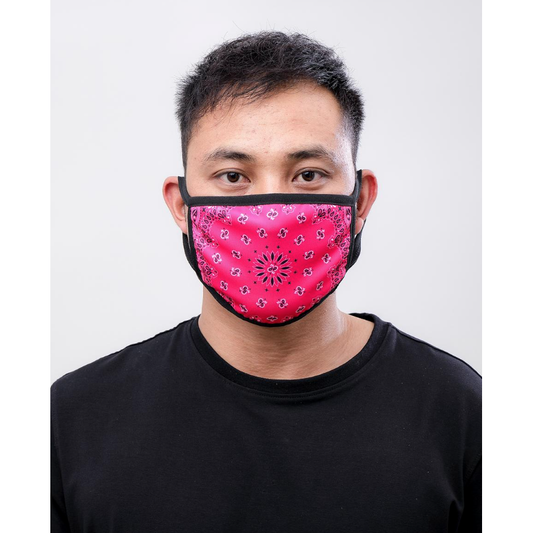 Hudson Solid Paisley Face Mask in Pink