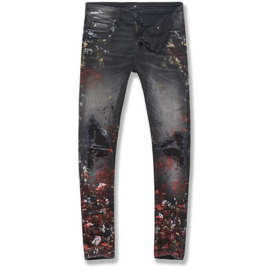 Jordan Craig Black Jeans w/ Bred Paint (JM3425A)