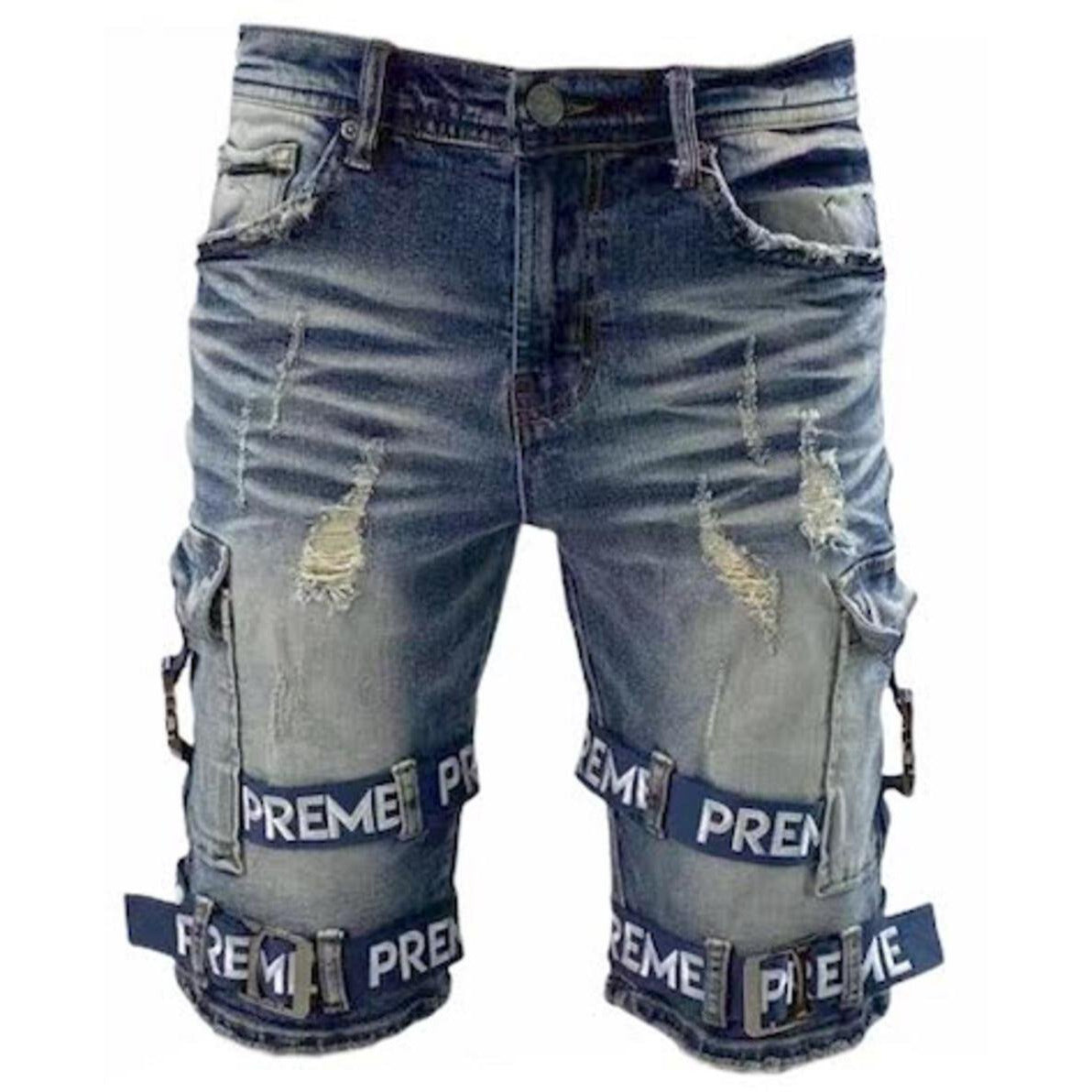 Preme Cargo Shorts with Preme Strap - Indigo (PR-WB-805)