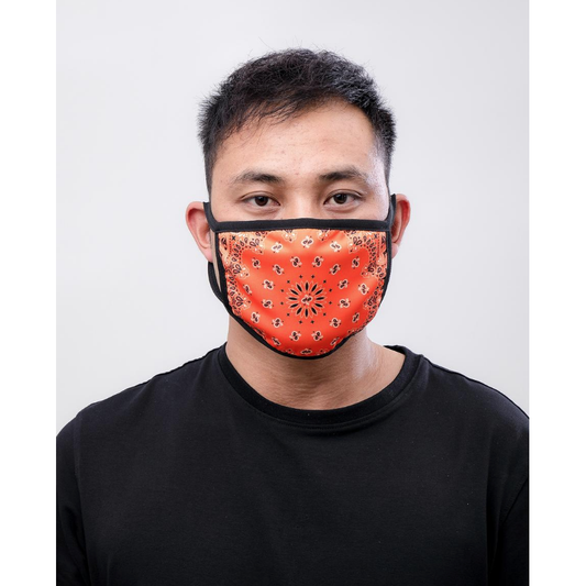 Hudson Solid Paisley Face Mask in Orange