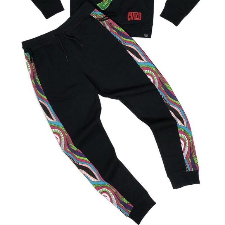 Comfortable and stylish black joggers with 'Civilized Notorious Bear' logo design