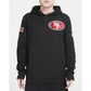 Pro Standard San Francisco 49ers Classic Chenille DK PO Hoodie - Black (FS45410176-BLK) hoodie front view, black with 49ers logo and chenille embroidery