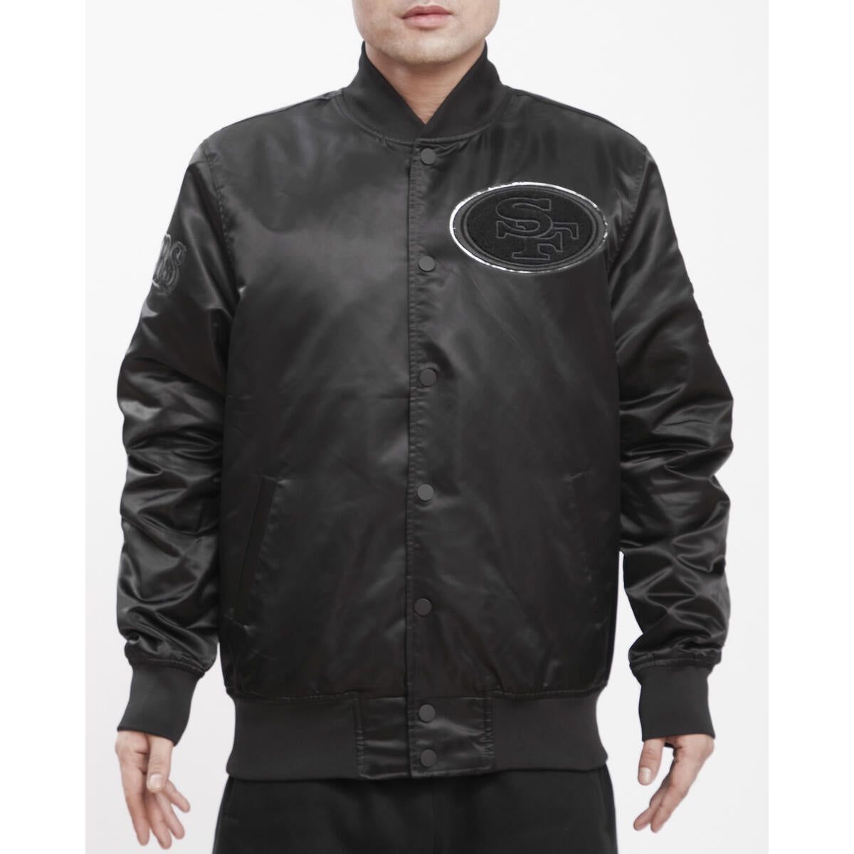 Pro Standard San Francisco 49ers Logo Satin Jacket - Triple Black (FS4 ...