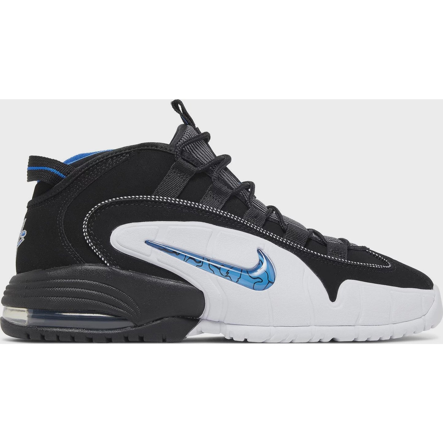 Alt text: Nike Air Max Penny 1 - Orlando (2022) basketball sneakers in iconic Orlando Magic colorway with sleek design and visible Air cushioning technology