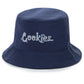 Front view of Cookies Back To Back French Terry Navy Bucket Hat, a stylish and versatile accessory for casual and outdoor wear
