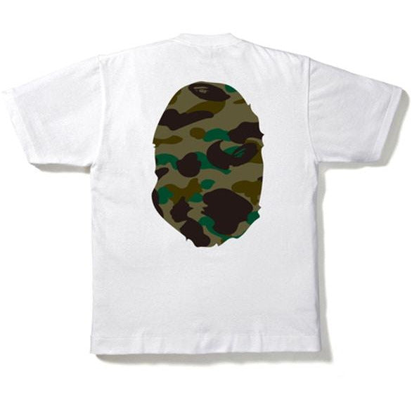 BAPE 1st Camo Big Ape Head Tee - White/Green