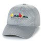Close up of Cookies Catamaran Mesh Grey Dad Hat with adjustable strap and embroidered logo 