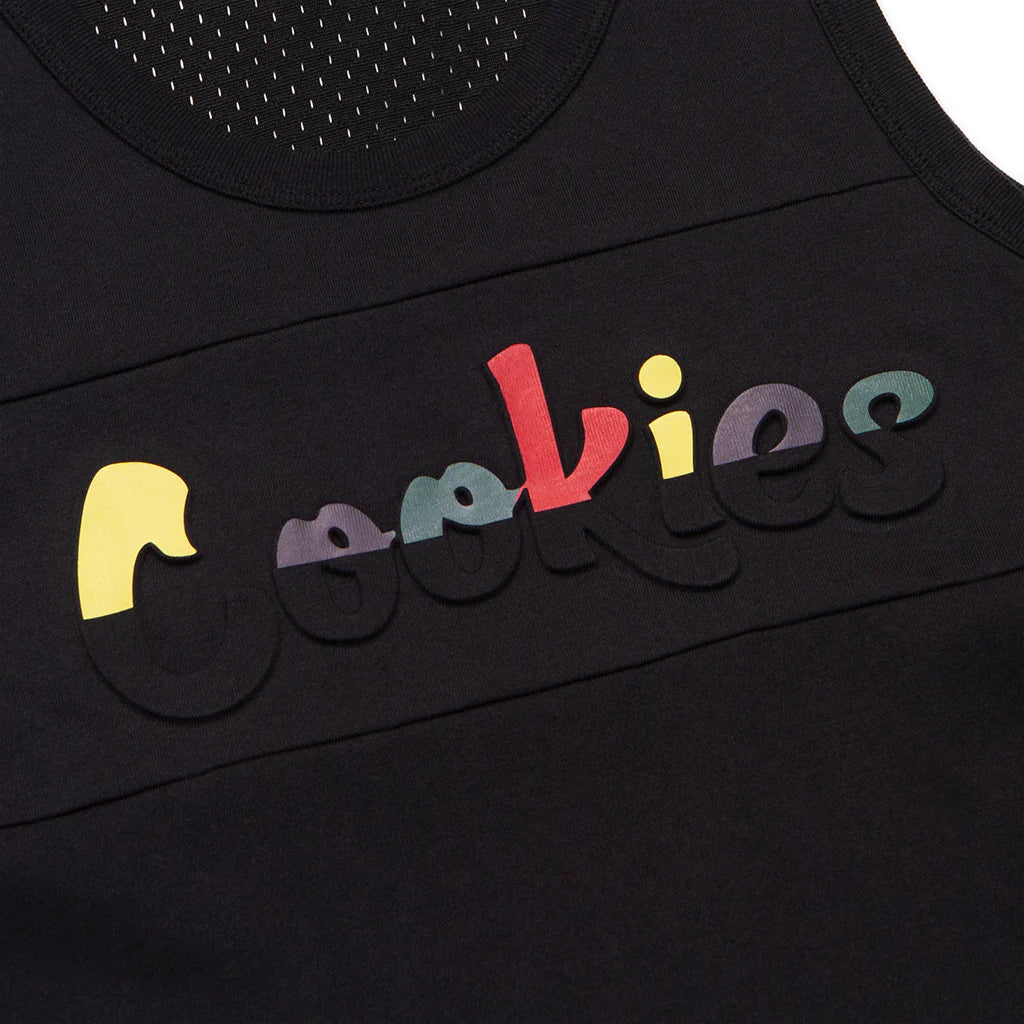 Close-up of the Cookies Catamaran Chest Logo on the Tank Top