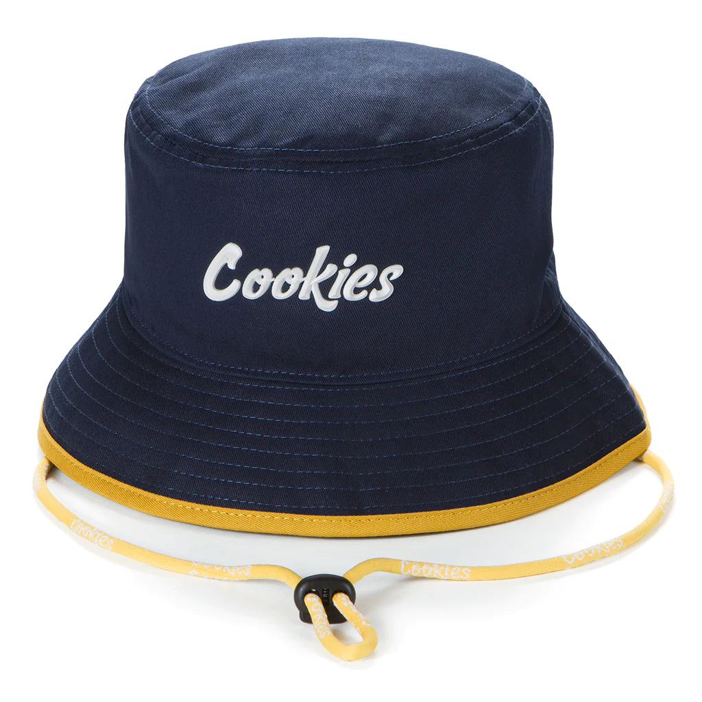 Cookies Contraband Silicone Logo Navy Bucket Hat