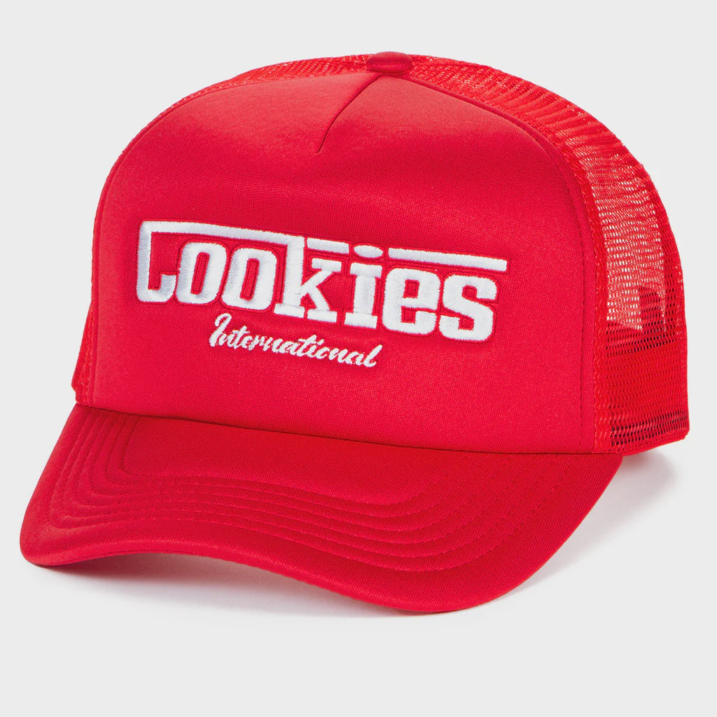 Image of Cookies Enzo Red Trucker Hat, a stylish and trendy accessory for casual wear