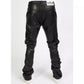  Close-up of the pocket details on Politics Jeans Black PU Stacked Cargo Flare (Harris551)