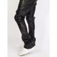 Close-up image of Politics Jeans Black PU Stacked Cargo Flare (Harris551) showcasing the unique cargo pockets and flared leg design for a trendy and stylish look