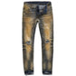 Jordan Craig Cognac Tinted Blast Denim Jeans (JM3313)