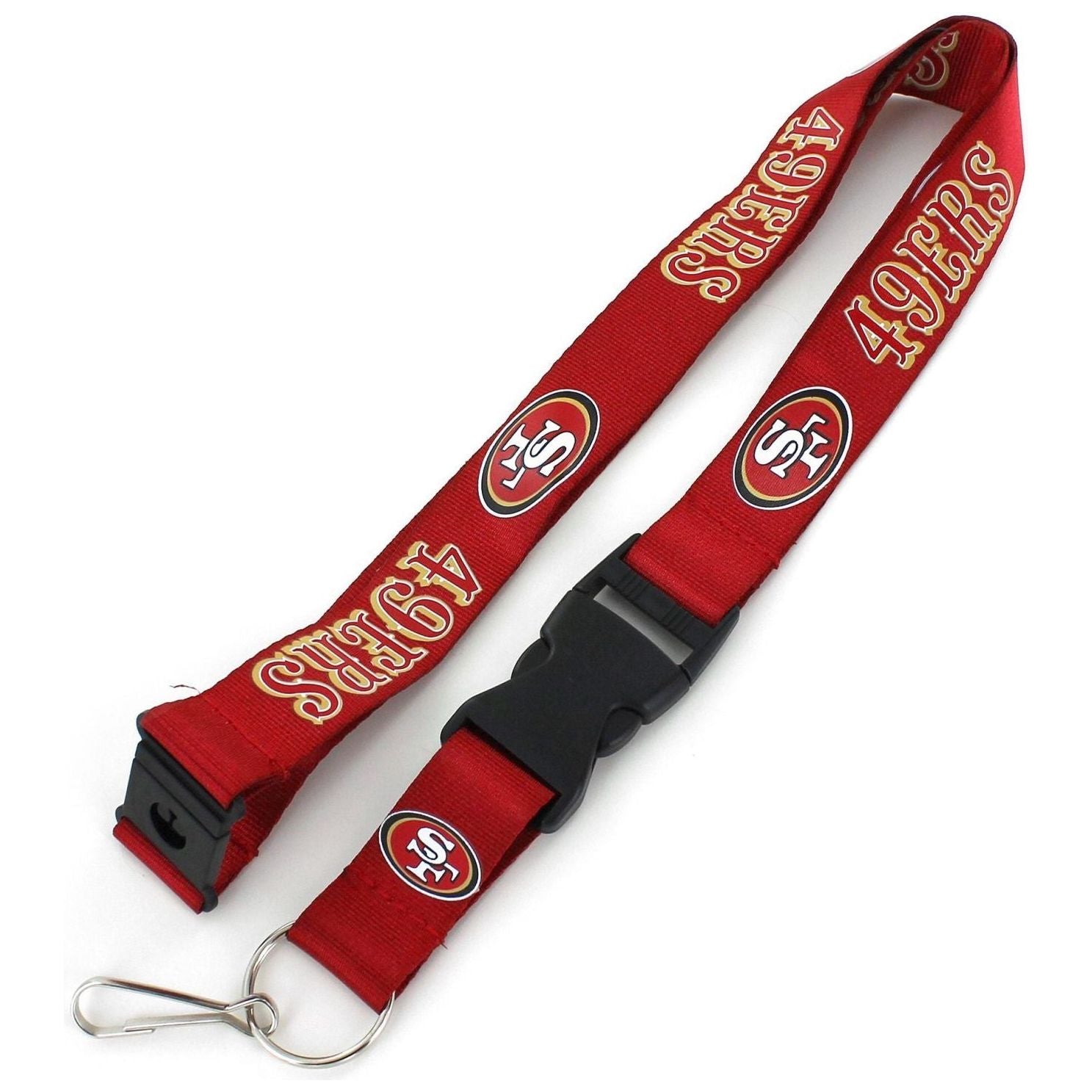 San Francisco 49ers red team lanyard with detachable buckle and key ring