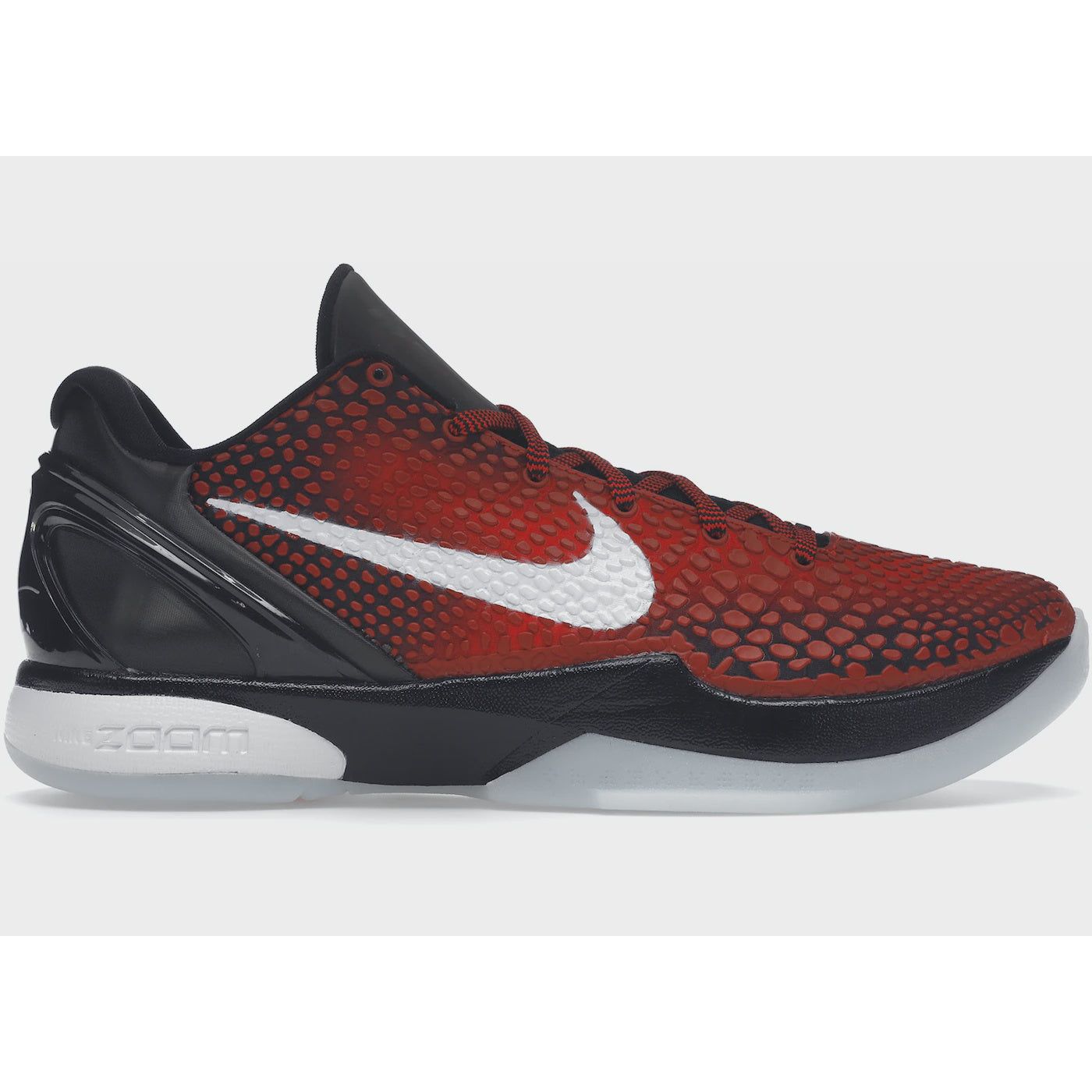 Alt text: Nike Kobe 6 Protro - Challenge Red All-Star (2021) (DH9888-600) basketball shoes, featuring vibrant red colorway and updated design