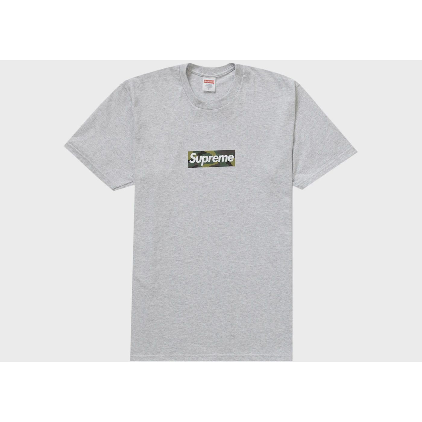 Supreme Box Logo Tee in Ash Grey from Fall/Winter 23 Collection