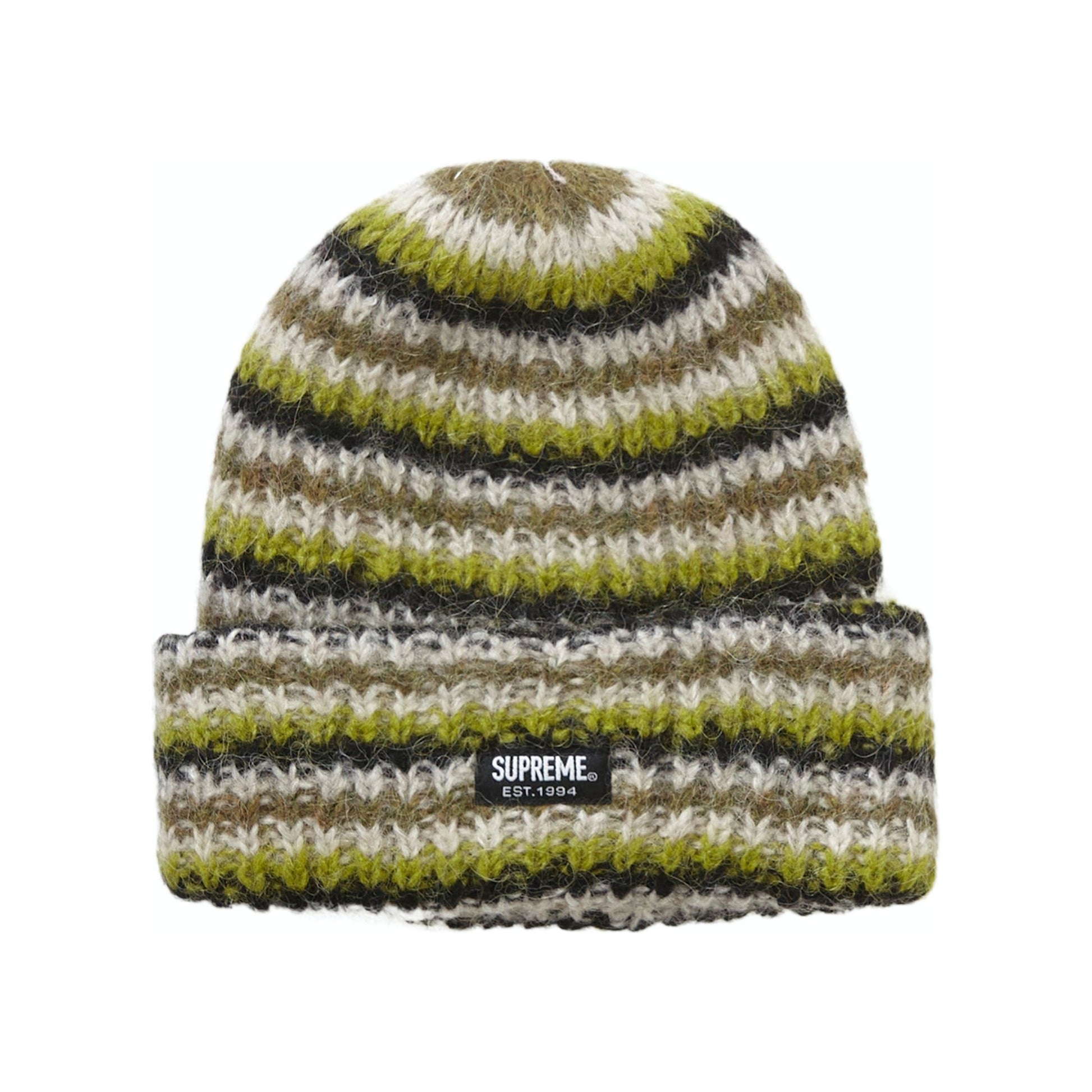 Olive Supreme Loose Stripe Beanie from Fall/Winter 2023 Collection