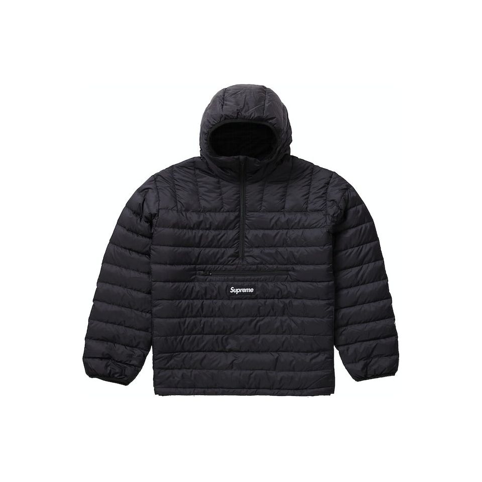 Supreme Micro Down Half Zip Hooded Pullover - Black (FW23)