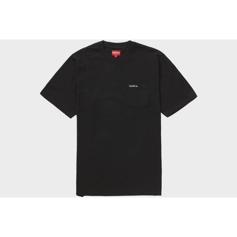 Black Supreme S/S Pocket Tee from FW21 collection, brand new deadstock men's t-shirt