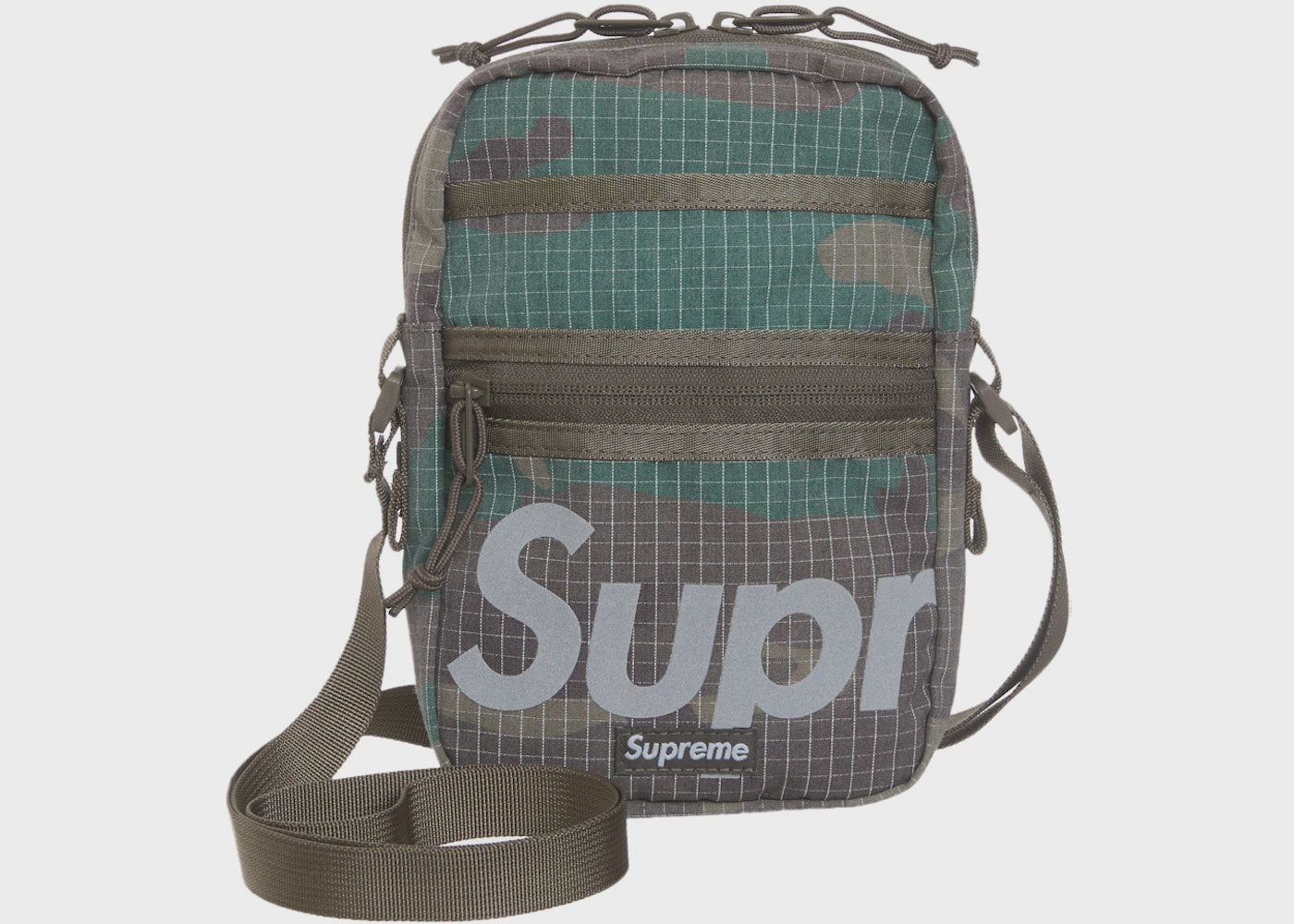 High-quality Supreme Shoulder Bag in Woodland Camo (SS24) for outdoor enthusiasts