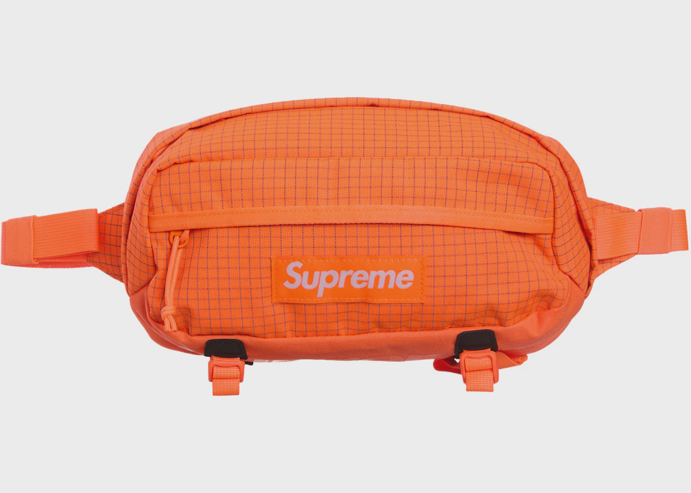 Orange Supreme Waist Bag with adjustable strap and logo branding