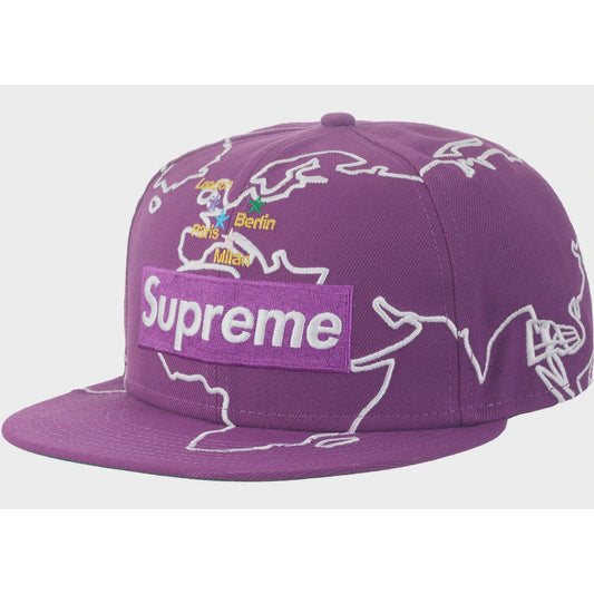 Supreme Worldwide Box Logo New Era Fitted Hat - Purple (FW23)