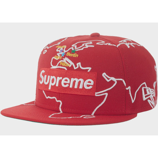 Supreme Worldwide Box Logo New Era Fitted Hat - Red (FW23)