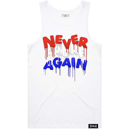 Never Broke Again 4th of July "DRIP" White Tank Top