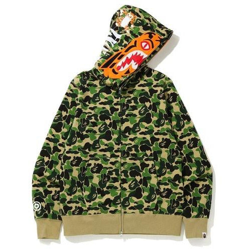 BAPE ABC Camo Tiger Full Zip Hoodie - Green