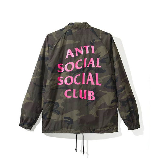 Anti Social Social Club Camo Coach Jacket - Camo/Pink