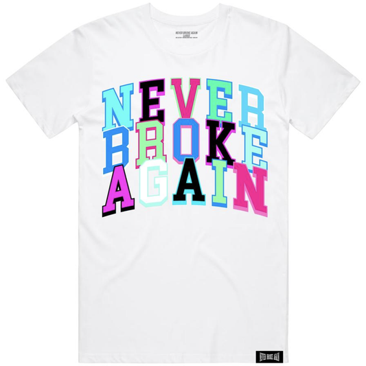 Never Broke Again "Holiday Stacked" White Tee