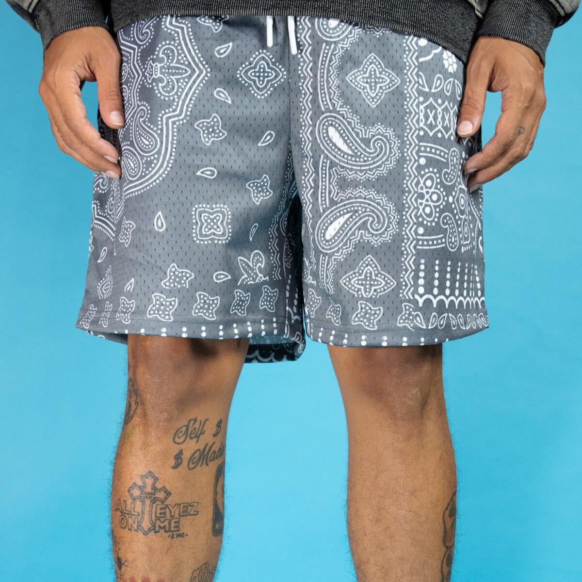The Edition Brand Paisley Shorts- Grey