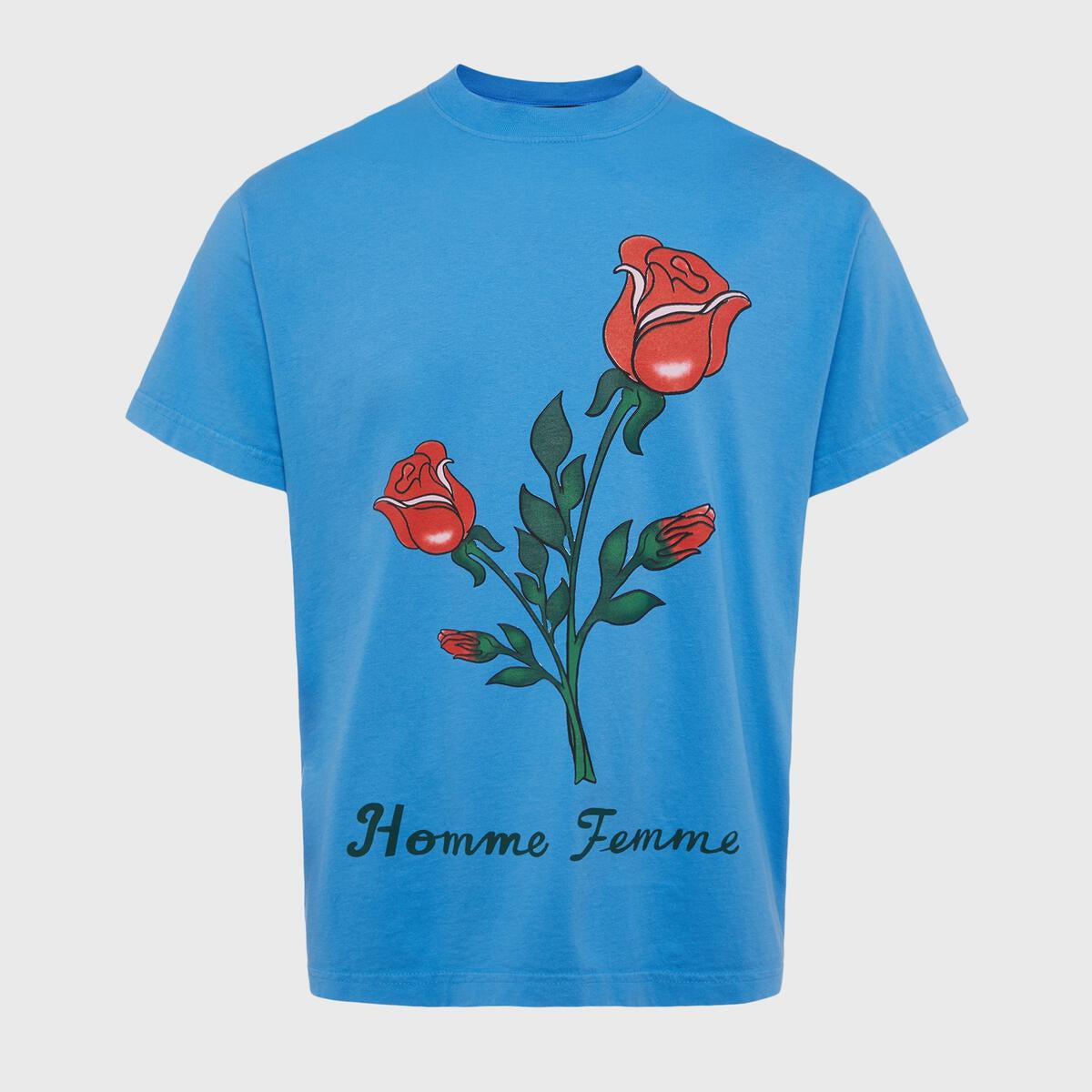 Homme + Femme "Poetry" Blue Tee (HFSS2022131-2)