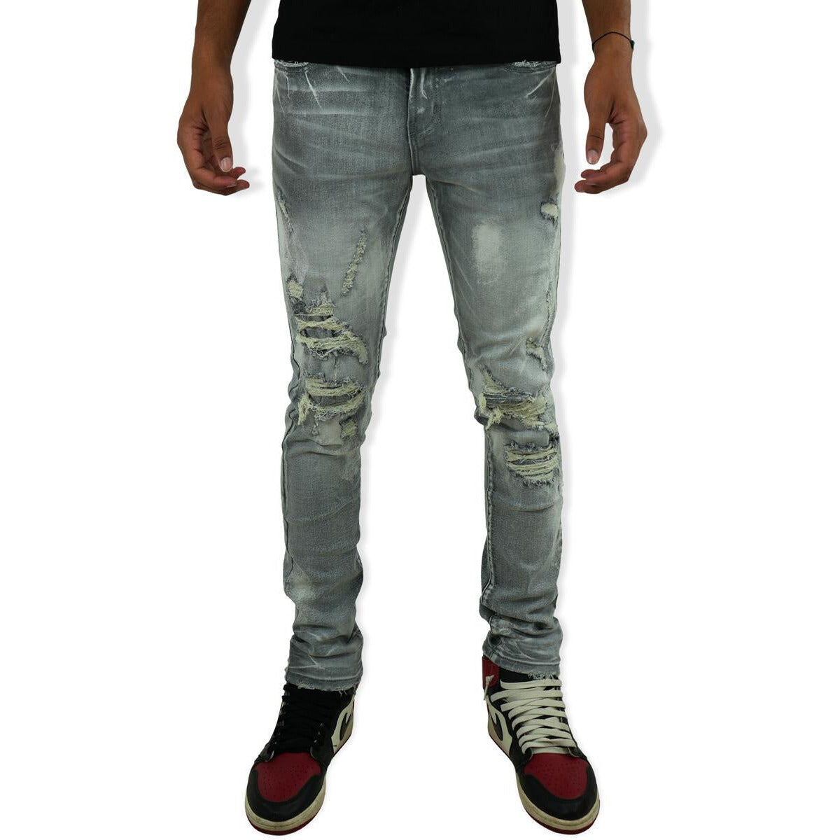 PREME Grey Ripped Denim Jeans (PR-WB-1213) – Fresh Society