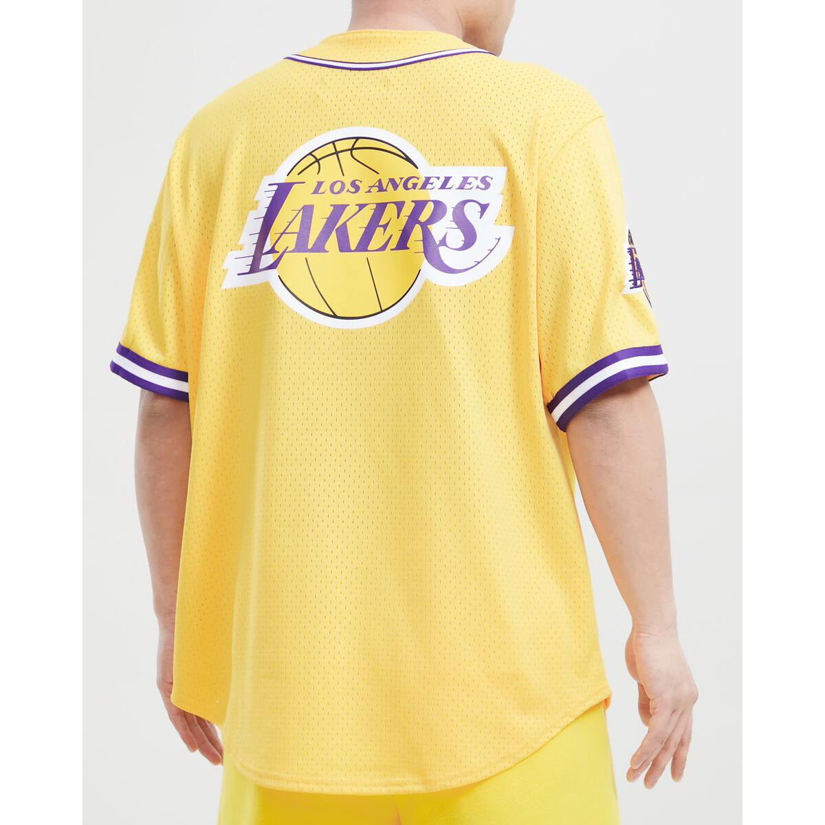 Pro Standard Los Angeles Lakers Logo Mesh Button Up Jersey - Black  (BLL153895-BLK)