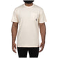 Vanilla ice cream pocket tee with short sleeves and soft knit fabric