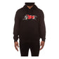 Ice Cream Sticker Black Hoodie front view with classic logo print