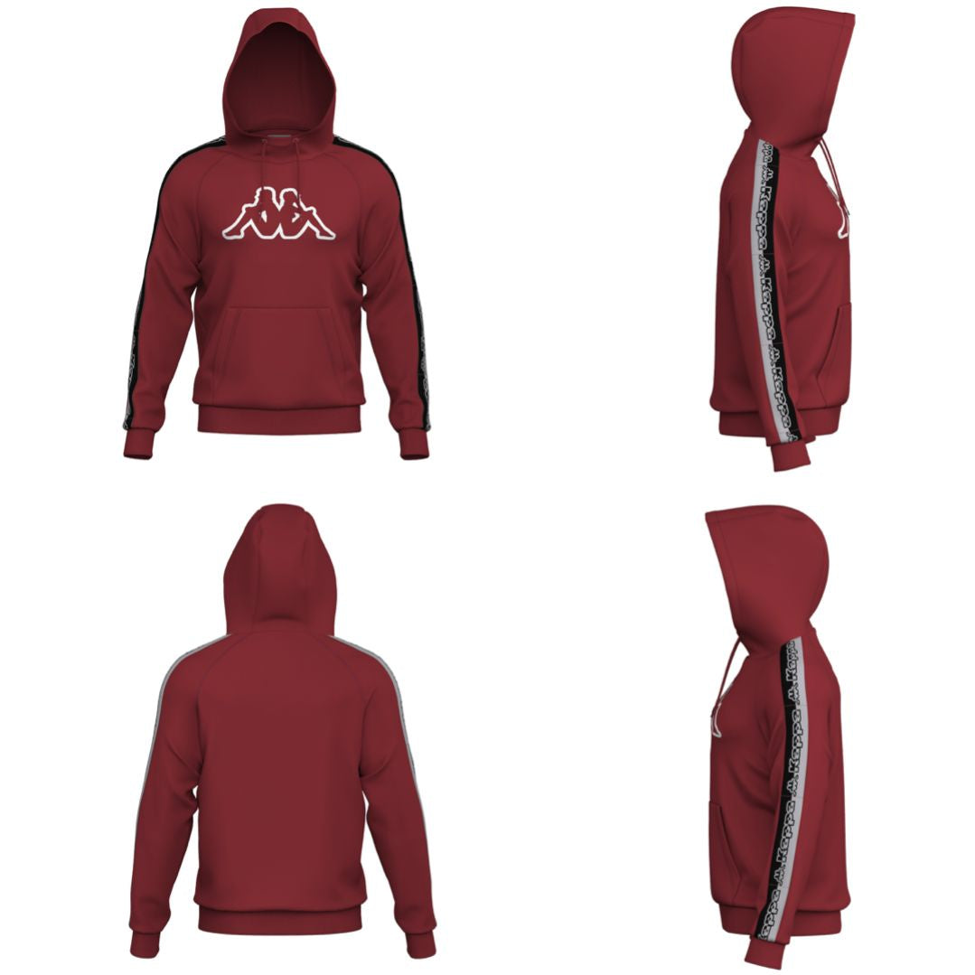 Kappa Logo Tape Dapet Red/Grey/Black Hoodie (33194WW-A03)