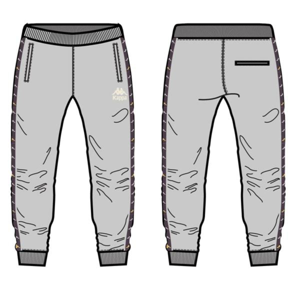 Kappa Grey/Violet 222 Banda Alanz-3 Joggers (36122RW-A0V) with iconic logo and contrast color detailing